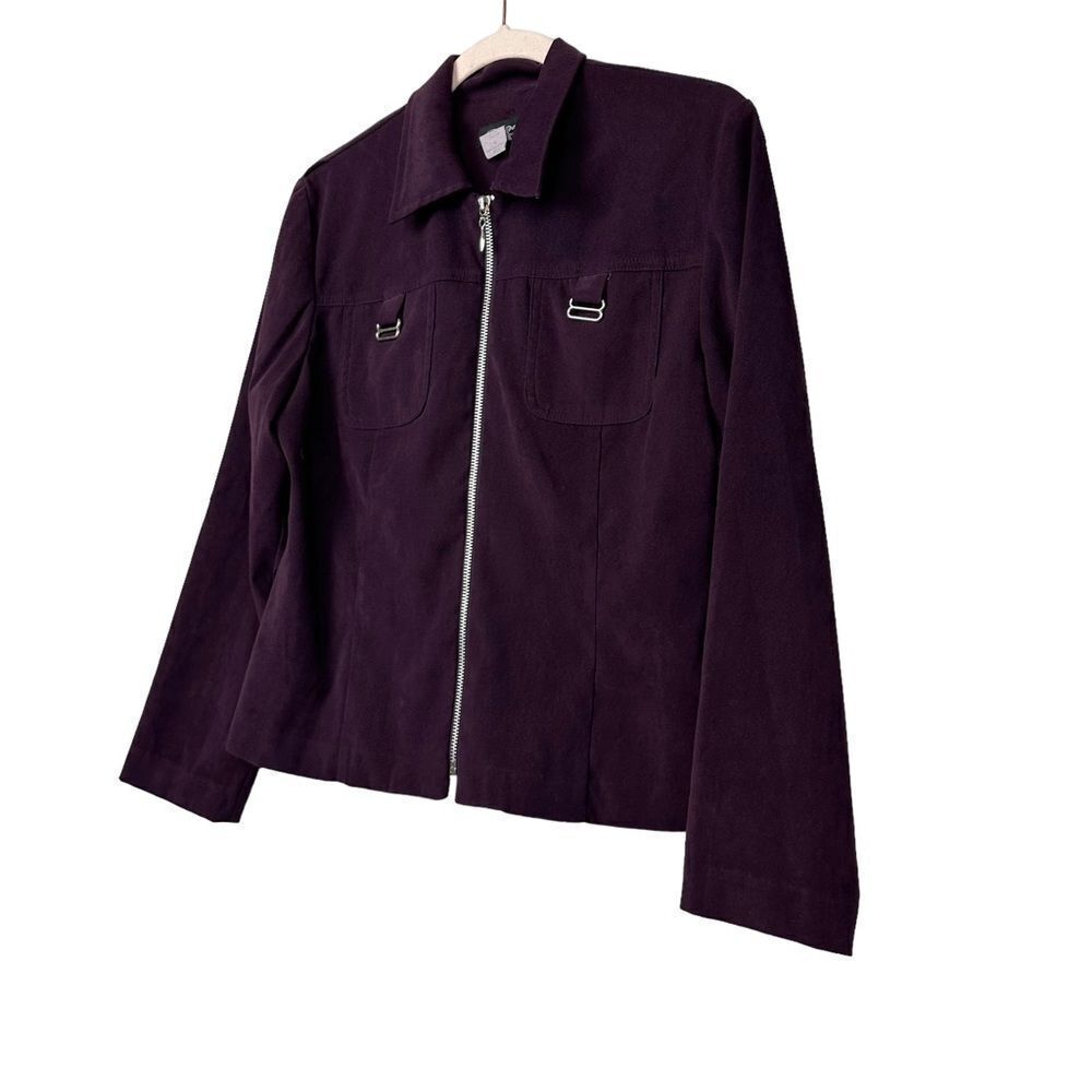 VINTAGE Purple Full Zip Collared Jacket - Picture 4 of 6